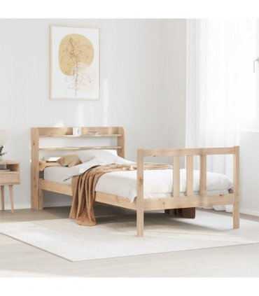 vidaXL Bed Frame with Headboard without Mattress 90x190 cm