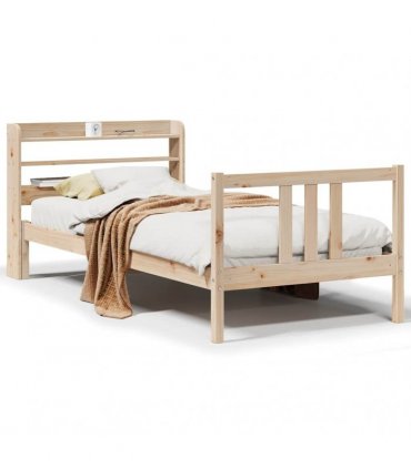 vidaXL Bed Frame with Headboard without Mattress 90x190 cm