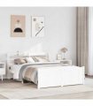 vidaXL Bed Frame with Headboard without Mattress White 140x190 cm