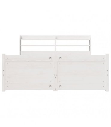 vidaXL Bed Frame with Headboard without Mattress White 140x190 cm