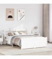 vidaXL Bed Frame with Headboard without Mattress White 150x200 cm