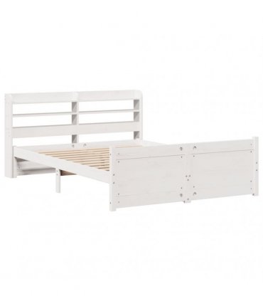 vidaXL Bed Frame with Headboard without Mattress White 150x200 cm