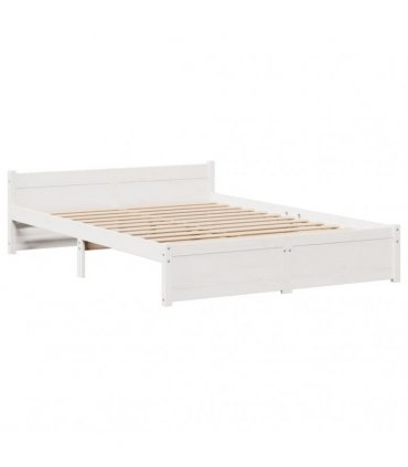 vidaXL Bed Frame with Headboard without Mattress White 150x200 cm