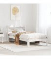 vidaXL Bed Frame with Headboard without Mattress White 100x200 cm