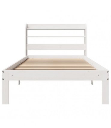 vidaXL Bed Frame with Headboard without Mattress White 100x200 cm