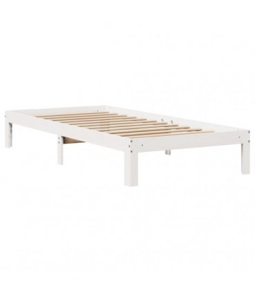 vidaXL Bed Frame with Headboard without Mattress White 100x200 cm