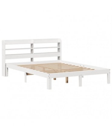 vidaXL Bed Frame with Headboard without Mattress White 150x200 cm