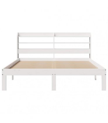 vidaXL Bed Frame with Headboard without Mattress White 150x200 cm