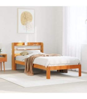 vidaXL Bed Frame without Mattress Wax Brown 100x200 cm Solid Wood Pine