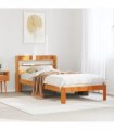 vidaXL Bed Frame without Mattress Wax Brown 100x200 cm Solid Wood Pine