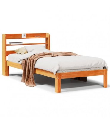 vidaXL Bed Frame without Mattress Wax Brown 100x200 cm Solid Wood Pine