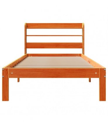 vidaXL Bed Frame without Mattress Wax Brown 100x200 cm Solid Wood Pine