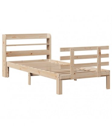 vidaXL Bed Frame with Headboard without Mattress 100x200 cm