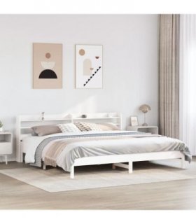 vidaXL Bed Frame without Mattress White 200x200 cm Solid Wood Pine