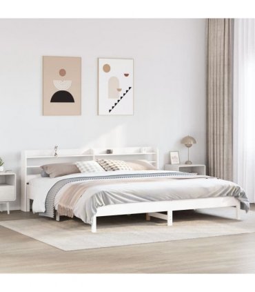 vidaXL Bed Frame without Mattress White 200x200 cm Solid Wood Pine