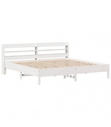 vidaXL Bed Frame without Mattress White 200x200 cm Solid Wood Pine