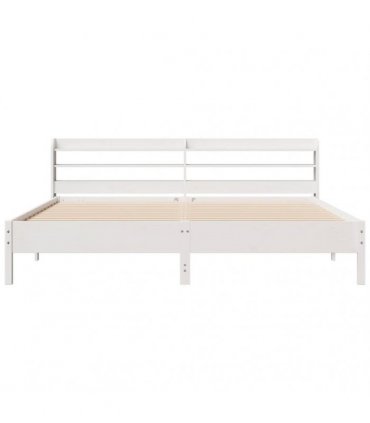 vidaXL Bed Frame without Mattress White 200x200 cm Solid Wood Pine