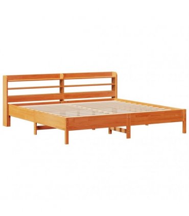 vidaXL Bed Frame without Mattress Wax Brown 200x200 cm Solid Wood Pine
