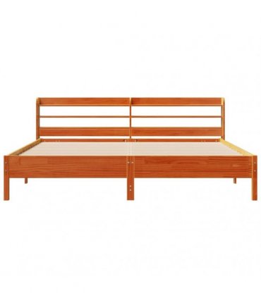 vidaXL Bed Frame without Mattress Wax Brown 200x200 cm Solid Wood Pine