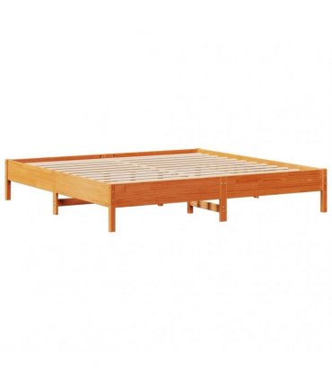 vidaXL Bed Frame without Mattress Wax Brown 200x200 cm Solid Wood Pine