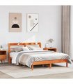 vidaXL Bed Frame without Mattress Wax Brown 160x200 cm Solid Wood Pine