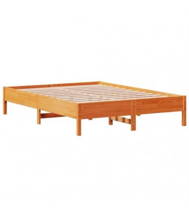 vidaXL Bed Frame without Mattress Wax Brown 160x200 cm Solid Wood Pine