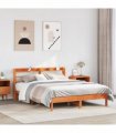 vidaXL Bed Frame without Mattress Wax Brown 150x200 cm Solid Wood Pine