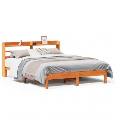vidaXL Bed Frame without Mattress Wax Brown 150x200 cm Solid Wood Pine