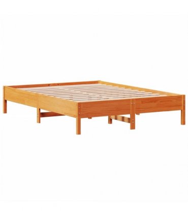 vidaXL Bed Frame without Mattress Wax Brown 150x200 cm Solid Wood Pine