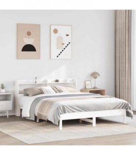 vidaXL Bed Frame without Mattress White 140x200 cm Solid Wood Pine
