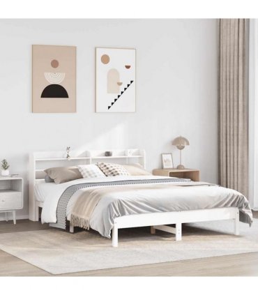 vidaXL Bed Frame without Mattress White 140x200 cm Solid Wood Pine