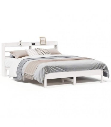 vidaXL Bed Frame without Mattress White 140x200 cm Solid Wood Pine