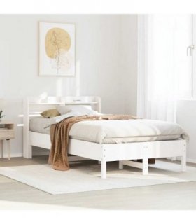 vidaXL Bed Frame without Mattress White 100x200 cm Solid Wood Pine