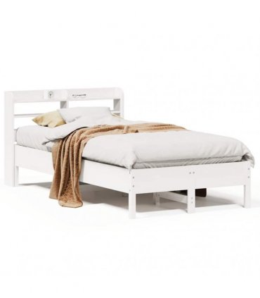 vidaXL Bed Frame without Mattress White 100x200 cm Solid Wood Pine