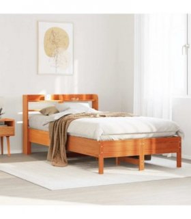 vidaXL Bed Frame without Mattress Wax Brown 100x200 cm Solid Wood Pine