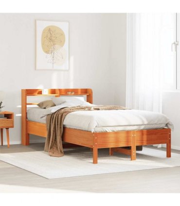 vidaXL Bed Frame without Mattress Wax Brown 100x200 cm Solid Wood Pine