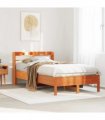vidaXL Bed Frame without Mattress Wax Brown 100x200 cm Solid Wood Pine