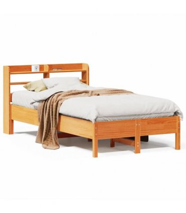 vidaXL Bed Frame without Mattress Wax Brown 100x200 cm Solid Wood Pine