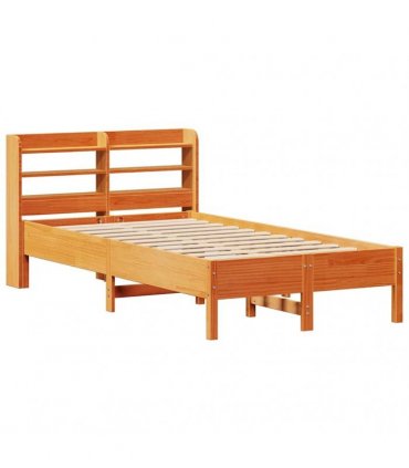 vidaXL Bed Frame without Mattress Wax Brown 100x200 cm Solid Wood Pine