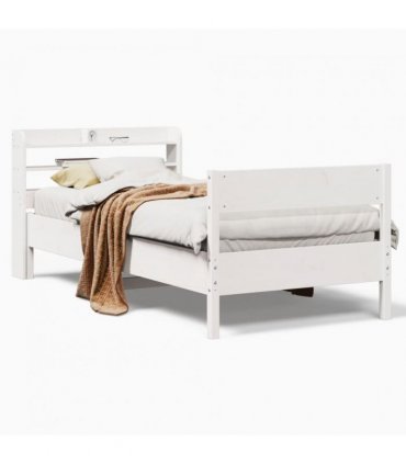 vidaXL Bed Frame without Mattress White 90x200 cm Solid Wood Pine