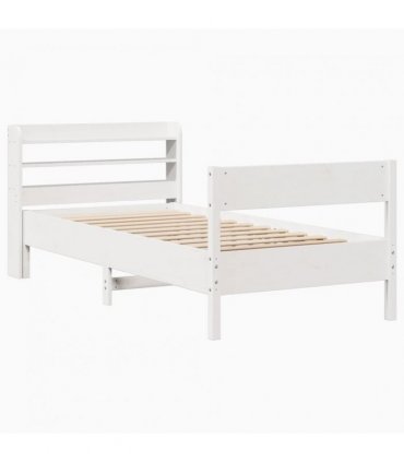 vidaXL Bed Frame without Mattress White 90x200 cm Solid Wood Pine