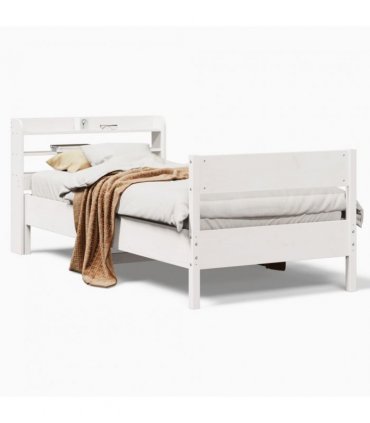 vidaXL Bed Frame without Mattress White 90x190 cm Solid Wood Pine