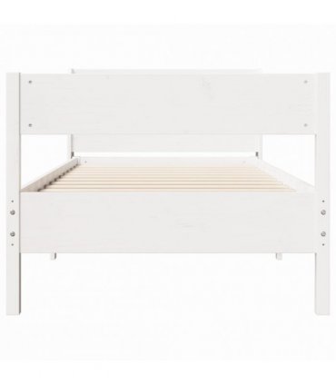 vidaXL Bed Frame without Mattress White 90x190 cm Solid Wood Pine