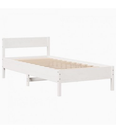 vidaXL Bed Frame without Mattress White 90x190 cm Solid Wood Pine