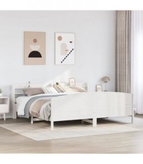 vidaXL Bed Frame without Mattress White 200x200 cm Solid Wood Pine