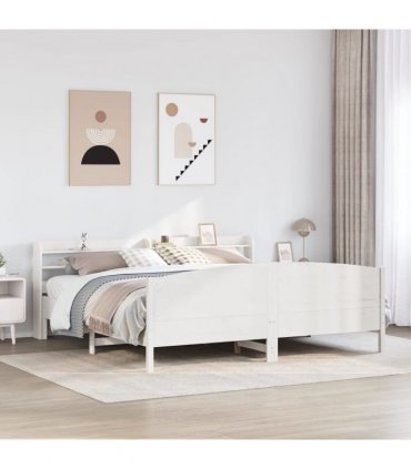 vidaXL Bed Frame without Mattress White 200x200 cm Solid Wood Pine