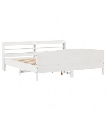 vidaXL Bed Frame without Mattress White 200x200 cm Solid Wood Pine
