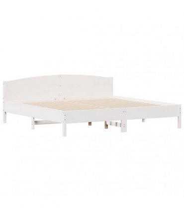 vidaXL Bed Frame without Mattress White 200x200 cm Solid Wood Pine