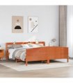 vidaXL Bed Frame without Mattress Wax Brown 200x200 cm Solid Wood Pine