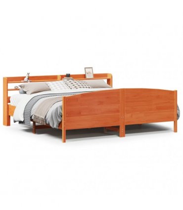 vidaXL Bed Frame without Mattress Wax Brown 200x200 cm Solid Wood Pine